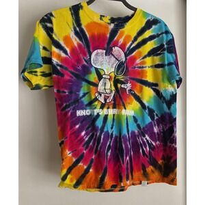 Knotts Berry Farm Snoopy Youth T-Shirt L Tie-Dye Short Sleeve Cotton Tee Top